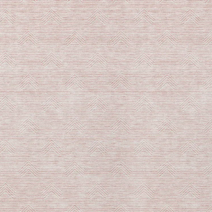 9' X 12' Pink And Gray Geometric Washable Indoor Outdoor Area Rug