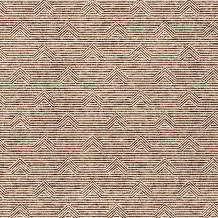 5' X 8' Brown And Beige Geometric Washable Indoor Outdoor Area Rug