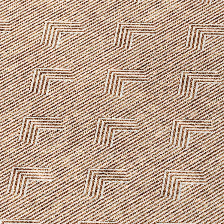 5' X 8' Brown And Beige Geometric Washable Indoor Outdoor Area Rug