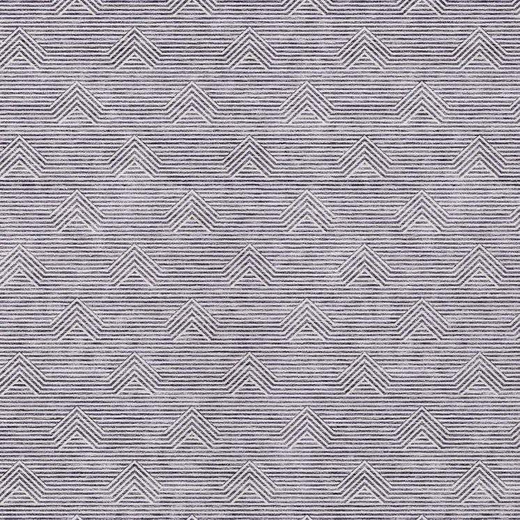 3' X 5' Purple And Ivory Geometric Washable Indoor Outdoor Area Rug