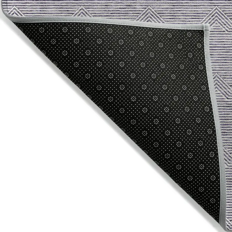 5' X 8' Purple And Ivory Geometric Washable Indoor Outdoor Area Rug