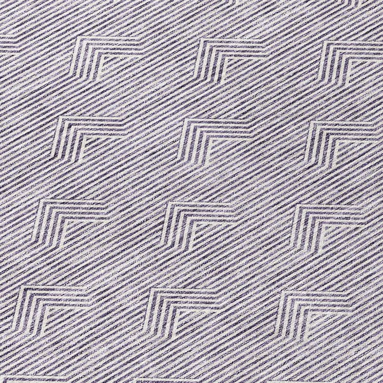 8' Purple And Ivory Round Geometric Washable Indoor Outdoor Area Rug