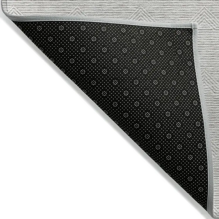 5' X 8' Taupe And Ivory Geometric Washable Indoor Outdoor Area Rug