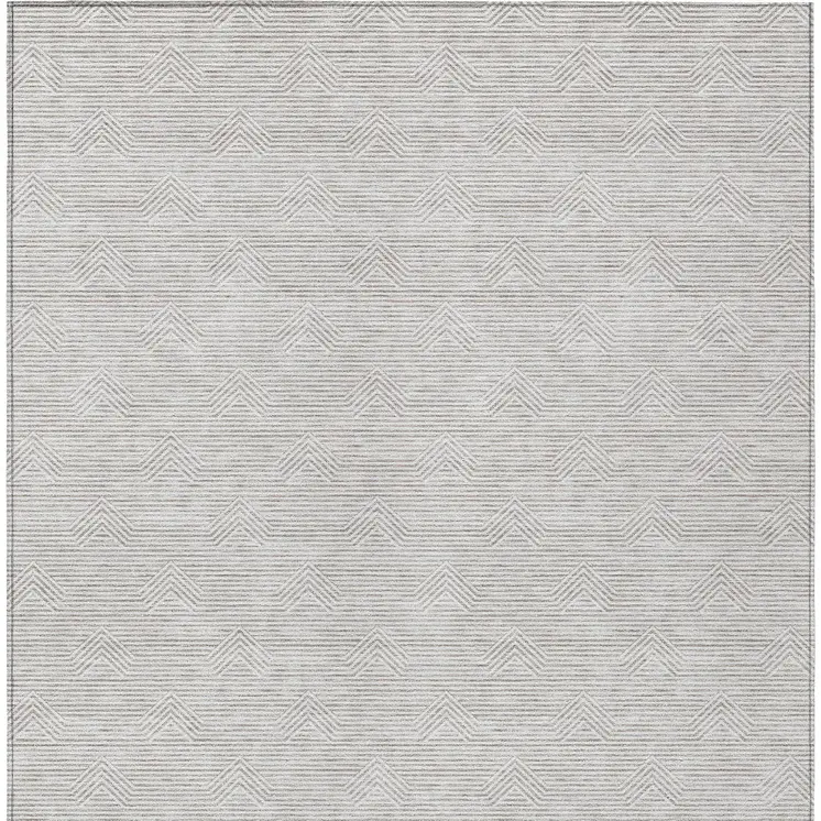 10' X 14' Taupe And Ivory Geometric Washable Indoor Outdoor Area Rug
