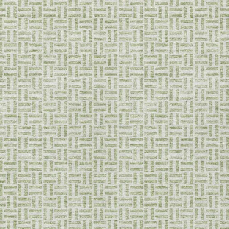 3' X 5' Artichoke Green And Gray Geometric Washable Indoor Outdoor Area Rug