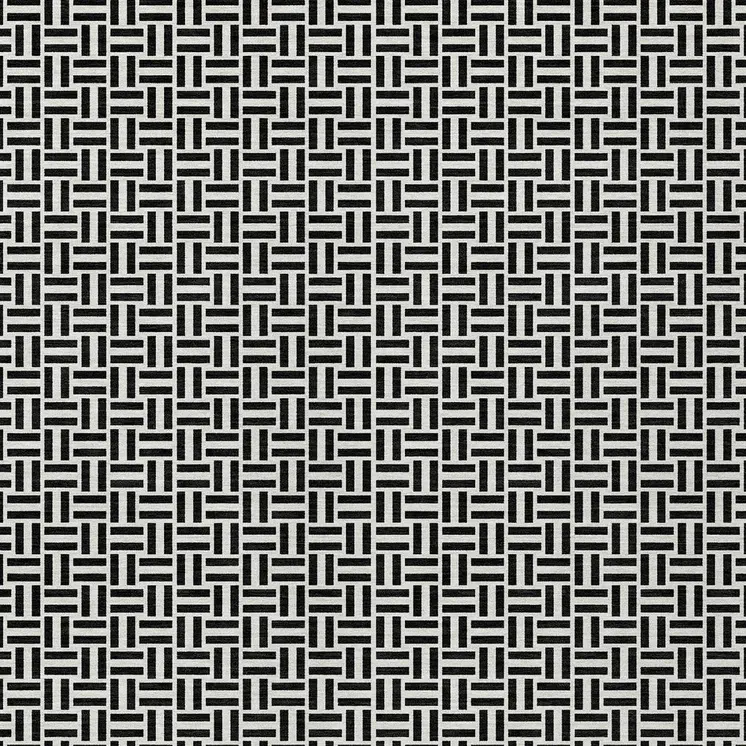 3' X 5' Black And Ivory Geometric Washable Indoor Outdoor Area Rug