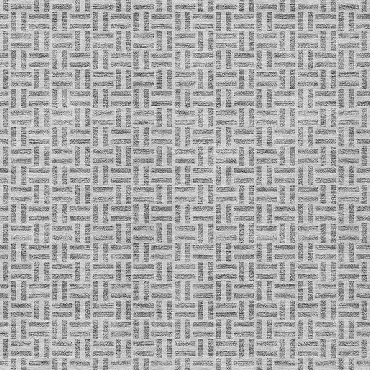 9' X 12' Gray And Silver Geometric Washable Indoor Outdoor Area Rug