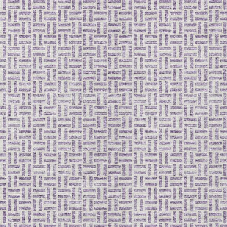 10' X 14' Lavender And Silver Geometric Washable Indoor Outdoor Area Rug