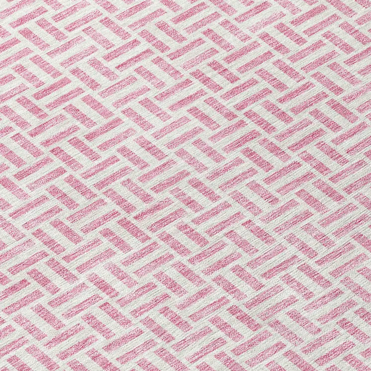 10' X 14' Pink And Silver Geometric Washable Indoor Outdoor Area Rug