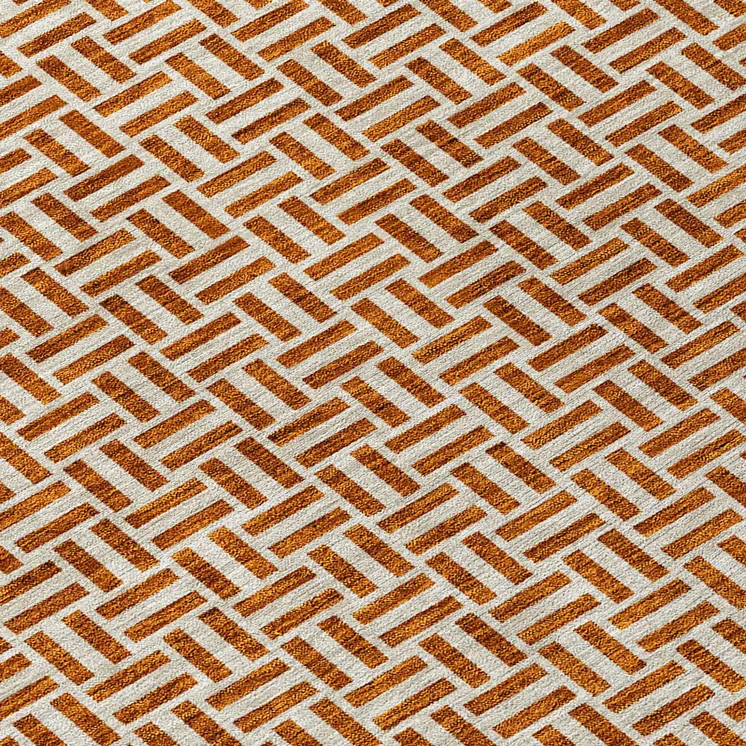 10' X 14' Copper And Beige Geometric Washable Indoor Outdoor Area Rug