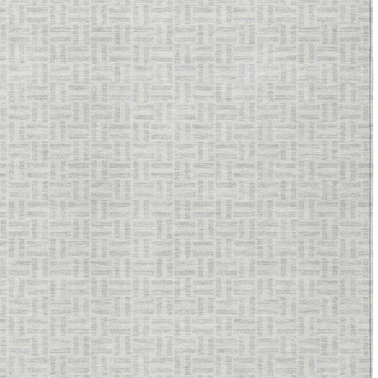 3' X 5' Silver And Gray Geometric Washable Indoor Outdoor Area Rug