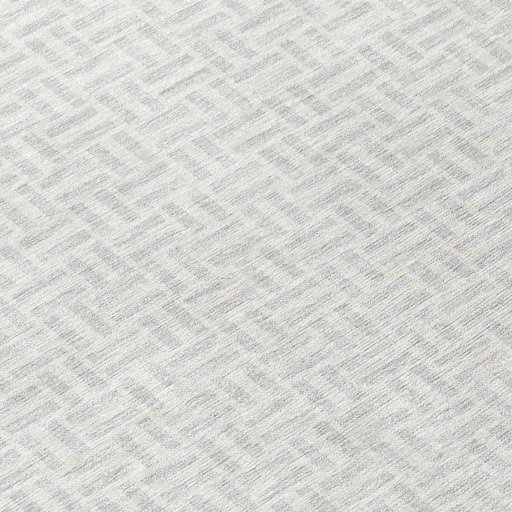 8' Silver And Gray Round Geometric Washable Indoor Outdoor Area Rug