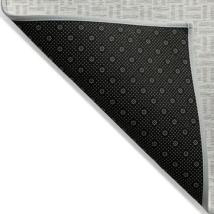 8' X 10' Taupe And Silver Geometric Washable Indoor Outdoor Area Rug
