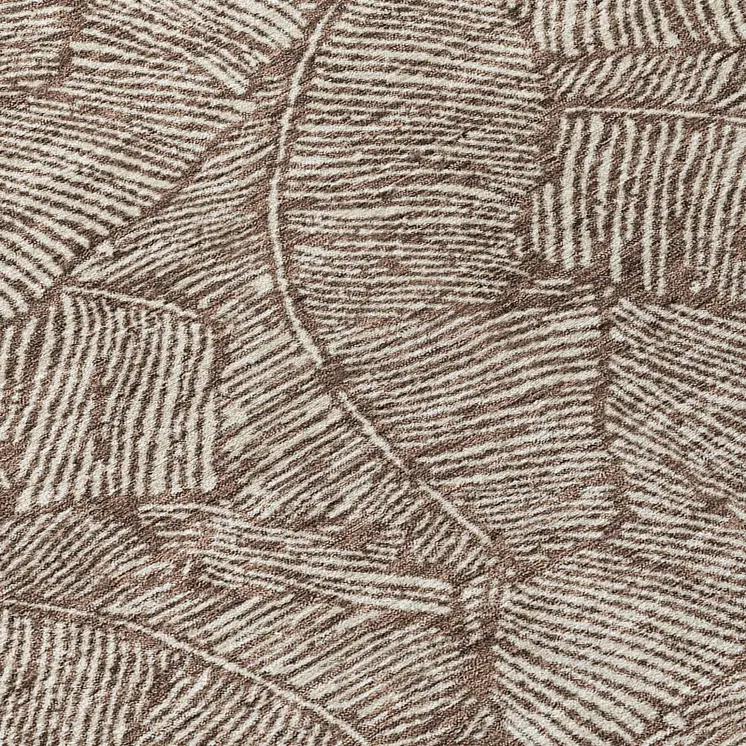 8' X 10' Brown And Beige Floral Washable Indoor Outdoor Area Rug