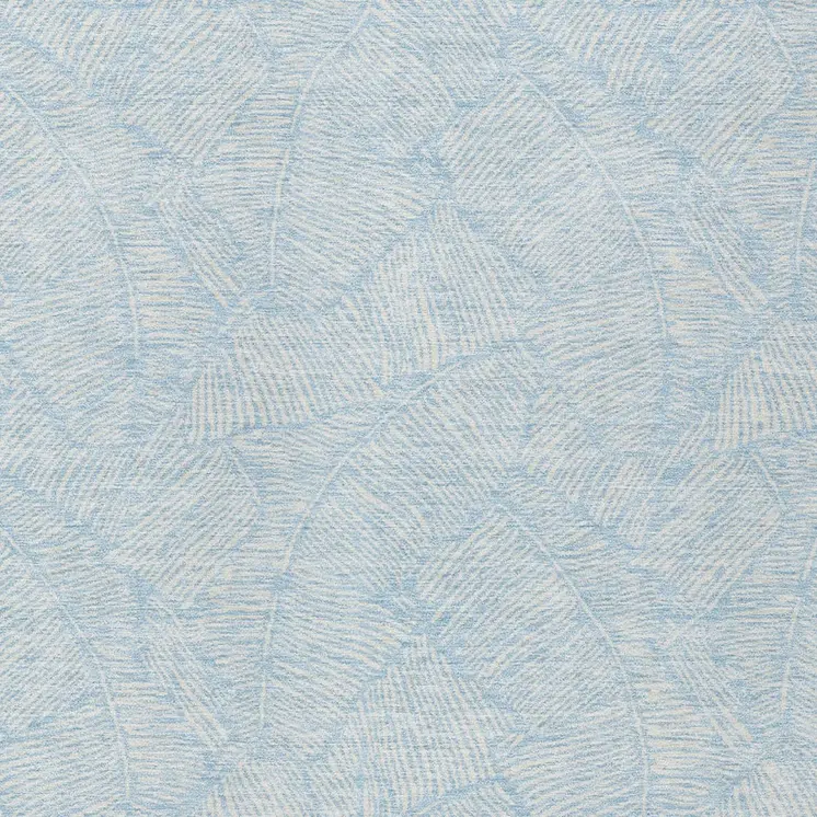 10' X 14' Sky Blue And Ivory Floral Washable Indoor Outdoor Area Rug