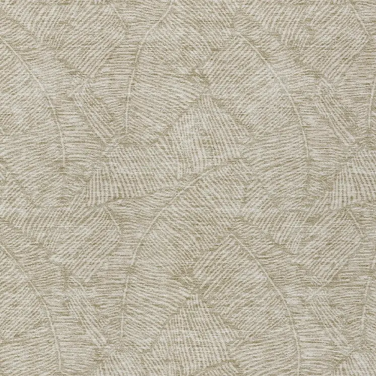 3' X 5' Taupe And Ivory Floral Washable Indoor Outdoor Area Rug