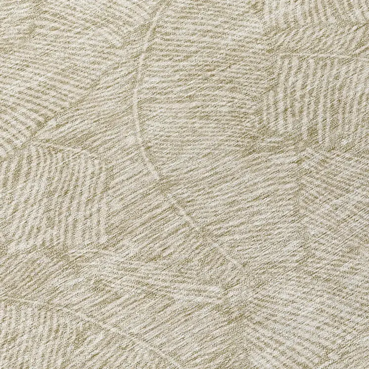 8' Taupe And Ivory Round Floral Washable Indoor Outdoor Area Rug