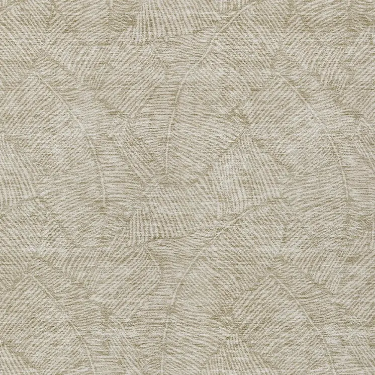 8' X 10' Taupe And Ivory Floral Washable Indoor Outdoor Area Rug