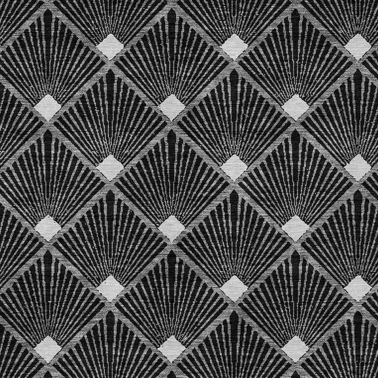 3' X 5' Black Gray And Ivory Geometric Washable Indoor Outdoor Area Rug