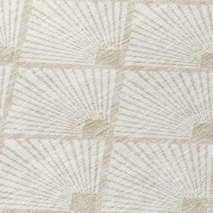 3' X 5' Ivory And Beige Geometric Washable Indoor Outdoor Area Rug