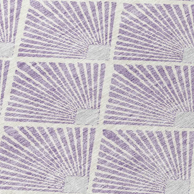 10' X 14' Lavender Gray And Ivory Geometric Washable Indoor Outdoor Area Rug