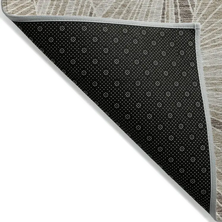9' X 12' Beige Brown And Ivory Geometric Washable Indoor Outdoor Area Rug