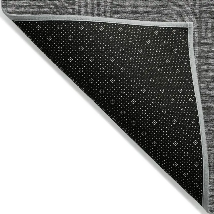 10' X 14' Charcoal And Gray Abstract Washable Indoor Outdoor Area Rug