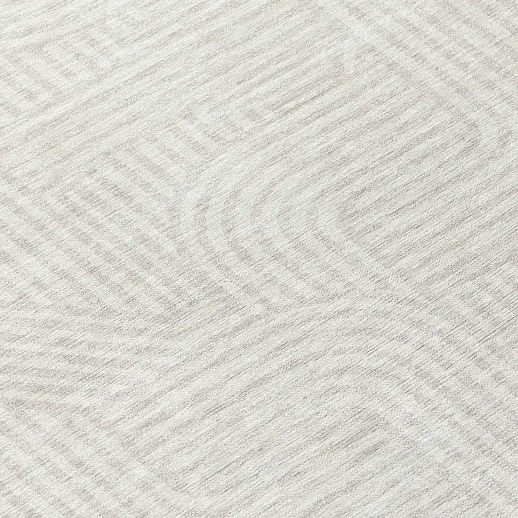 8' Ivory And Gray Round Abstract Washable Indoor Outdoor Area Rug