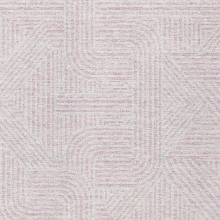 10' X 14' Pink And Ivory Abstract Washable Indoor Outdoor Area Rug