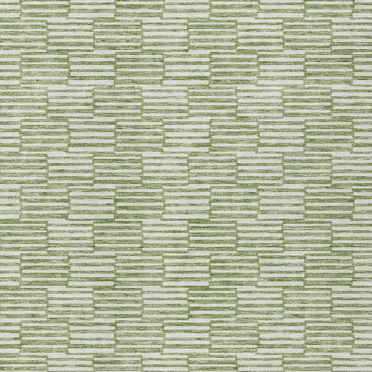 3' X 5' Green And Ivory Geometric Washable Indoor Outdoor Area Rug