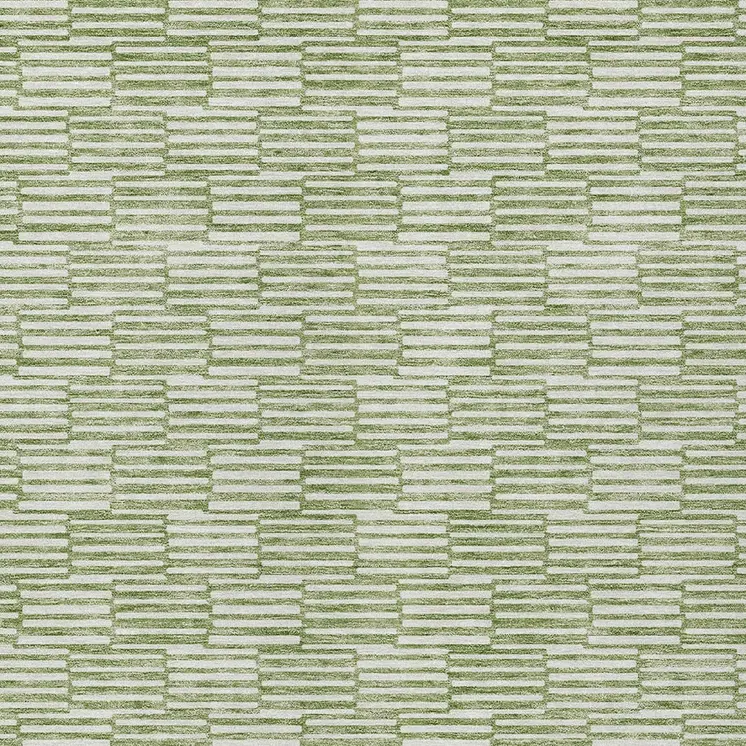 9' X 12' Green And Ivory Geometric Washable Indoor Outdoor Area Rug