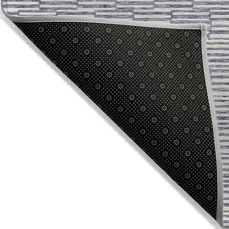 8' X 10' Lilac And Ivory Geometric Washable Indoor Outdoor Area Rug