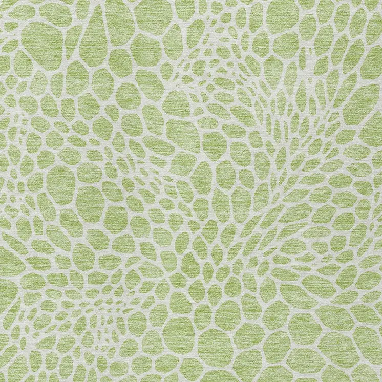 9' X 12' Artichoke Green And Ivory Geometric Washable Indoor Outdoor Area Rug