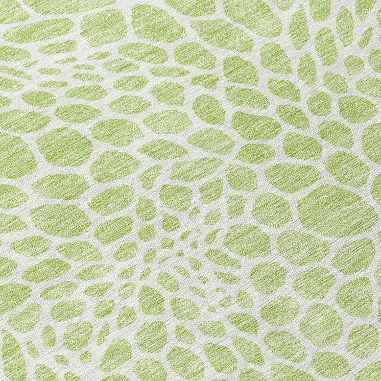 10' X 14' Artichoke Green And Ivory Geometric Washable Indoor Outdoor Area Rug