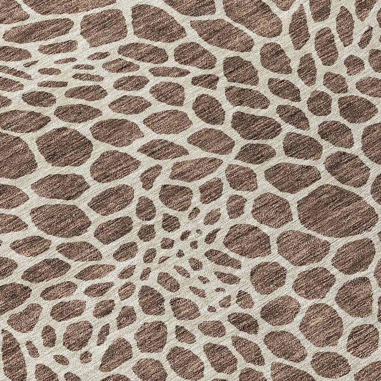 10' X 14' Brown And Beige Geometric Washable Indoor Outdoor Area Rug