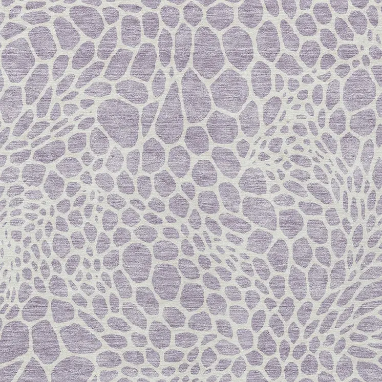 5' X 8' Lilac And Ivory Geometric Washable Indoor Outdoor Area Rug