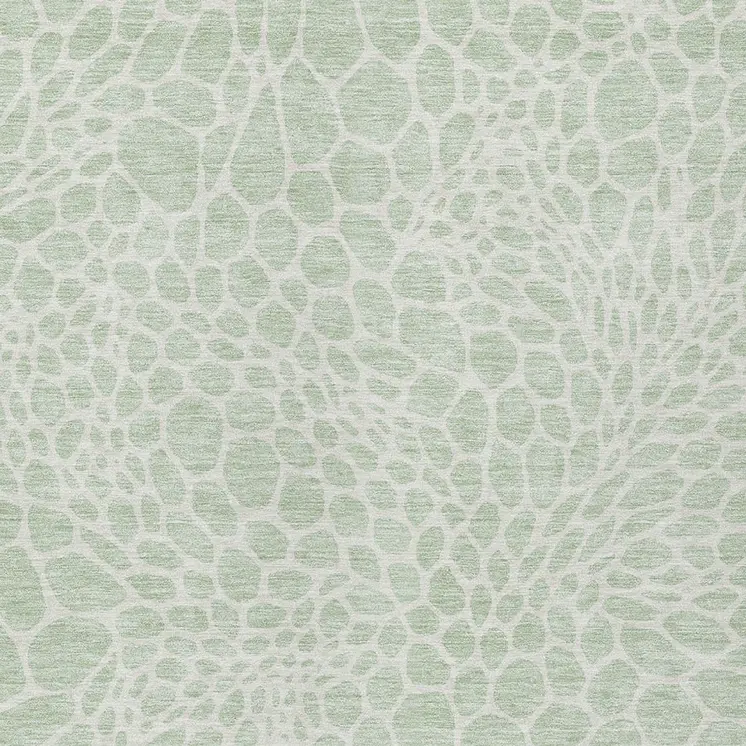 5' X 8' Mint Green And Ivory Geometric Washable Indoor Outdoor Area Rug