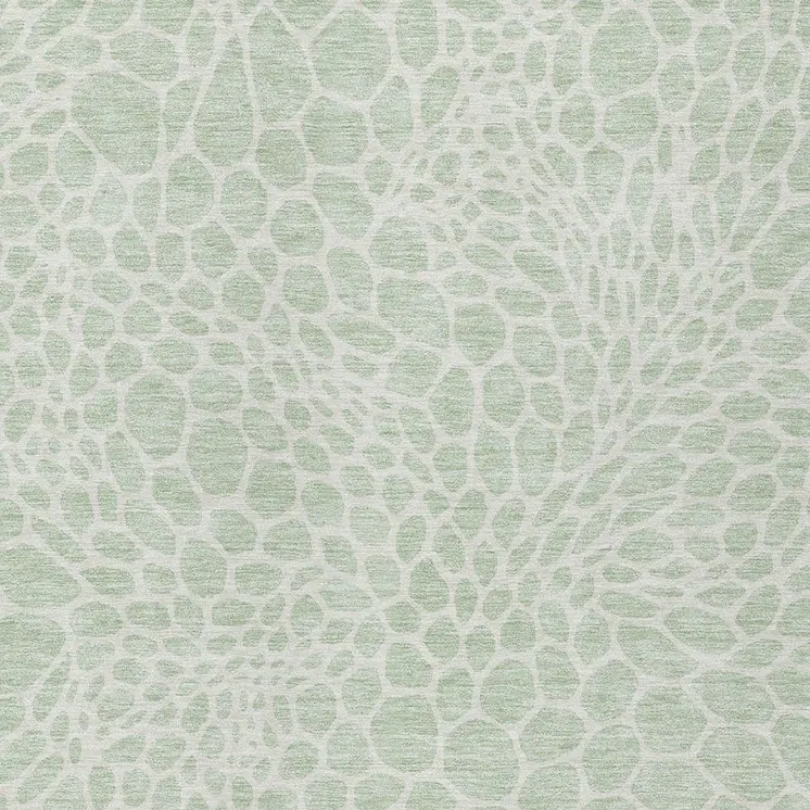 10' X 14' Mint Green And Ivory Geometric Washable Indoor Outdoor Area Rug