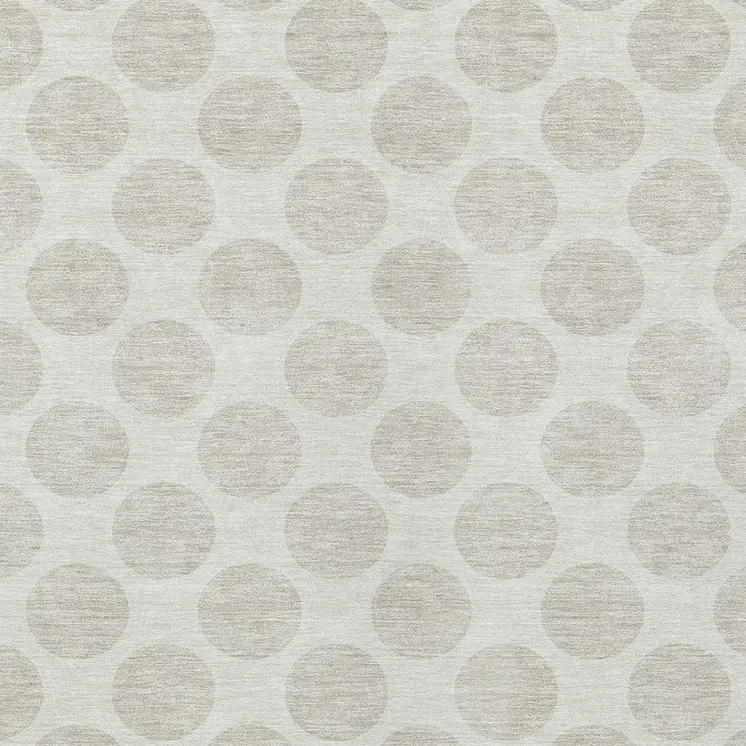 3' X 5' Ivory And Gray Polka Dot Washable Indoor Outdoor Area Rug