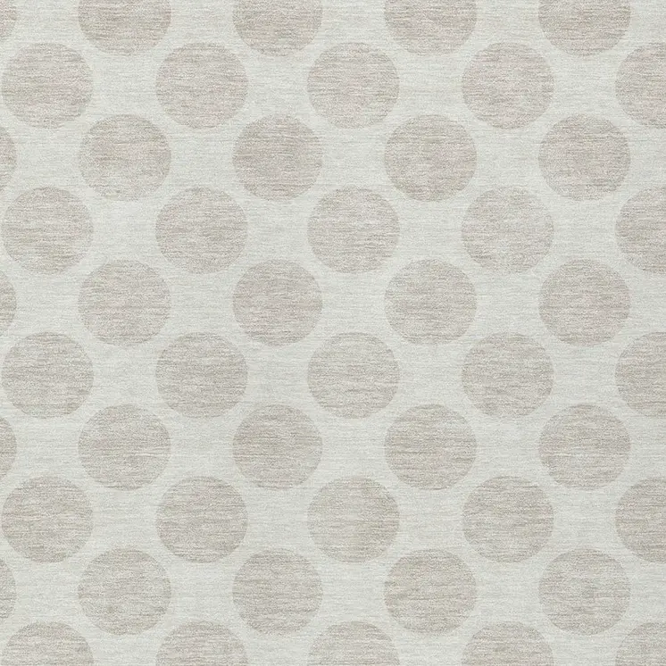 9' X 12' Ivory And Gray Polka Dot Washable Indoor Outdoor Area Rug