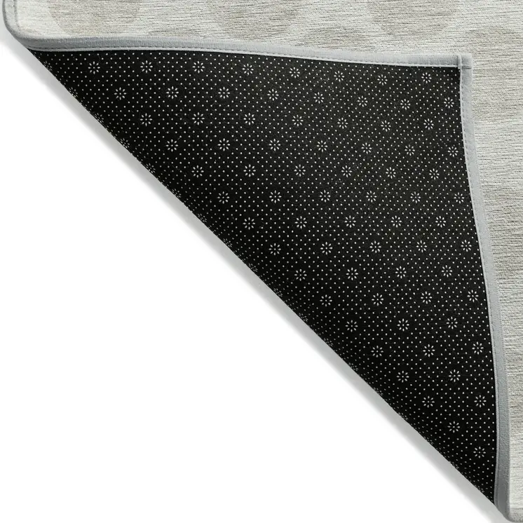 10' X 14' Ivory And Gray Polka Dot Washable Indoor Outdoor Area Rug