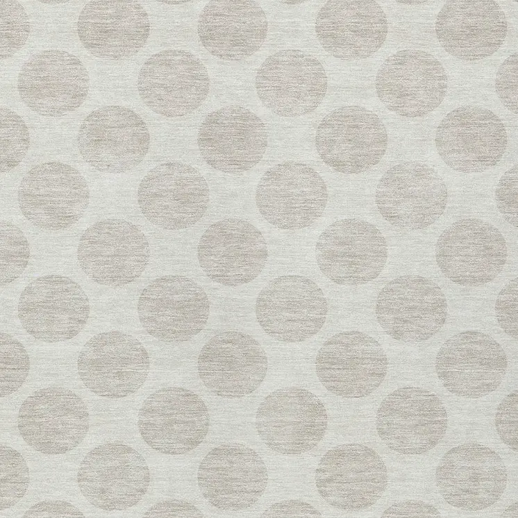 10' X 14' Ivory And Gray Polka Dot Washable Indoor Outdoor Area Rug