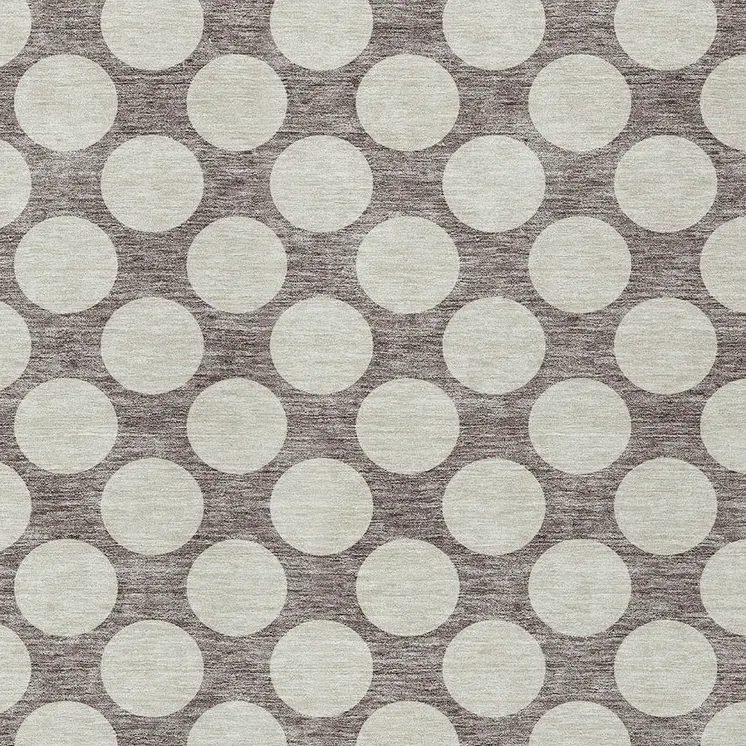 3' X 5' Taupe And Gray Polka Dot Washable Indoor Outdoor Area Rug