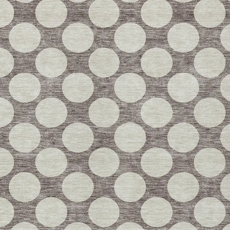 5' X 8' Taupe And Gray Polka Dot Washable Indoor Outdoor Area Rug