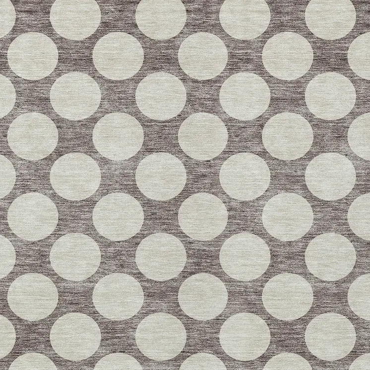 10' X 14' Taupe And Gray Polka Dot Washable Indoor Outdoor Area Rug