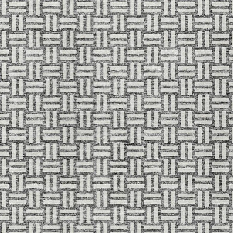3' X 5' Gray And Ivory Geometric Washable Indoor Outdoor Area Rug
