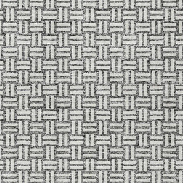 8' X 10' Gray And Ivory Geometric Washable Indoor Outdoor Area Rug