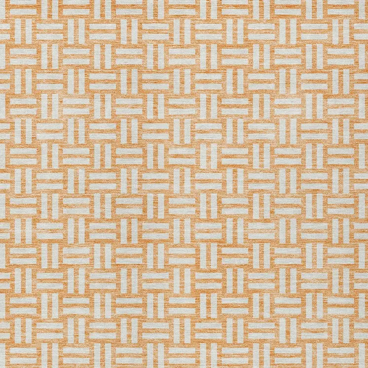 3' X 5' Peach And Gray Geometric Washable Indoor Outdoor Area Rug