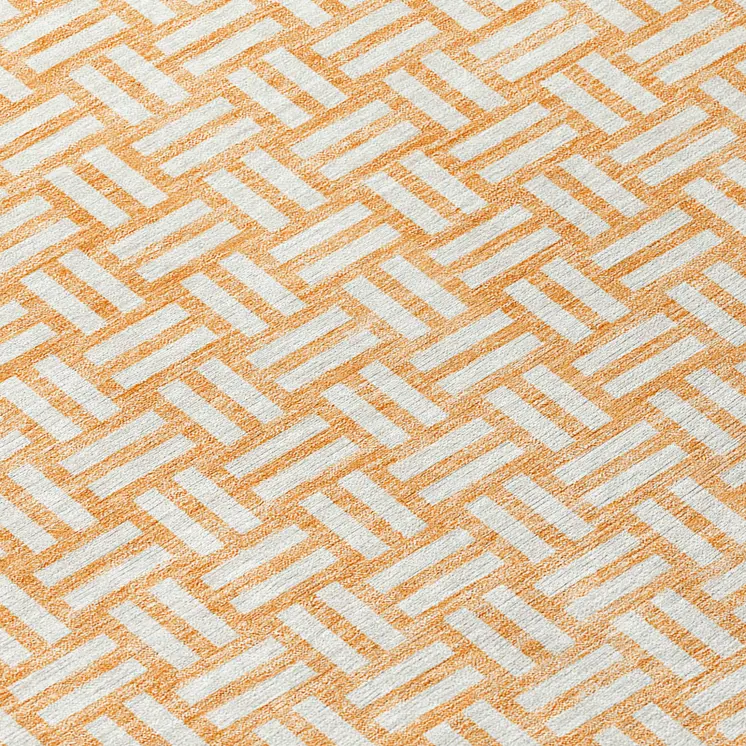 3' X 5' Peach And Gray Geometric Washable Indoor Outdoor Area Rug