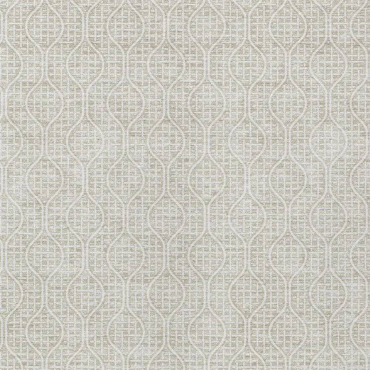 3' X 5' Beige And Ivory Geometric Washable Indoor Outdoor Area Rug